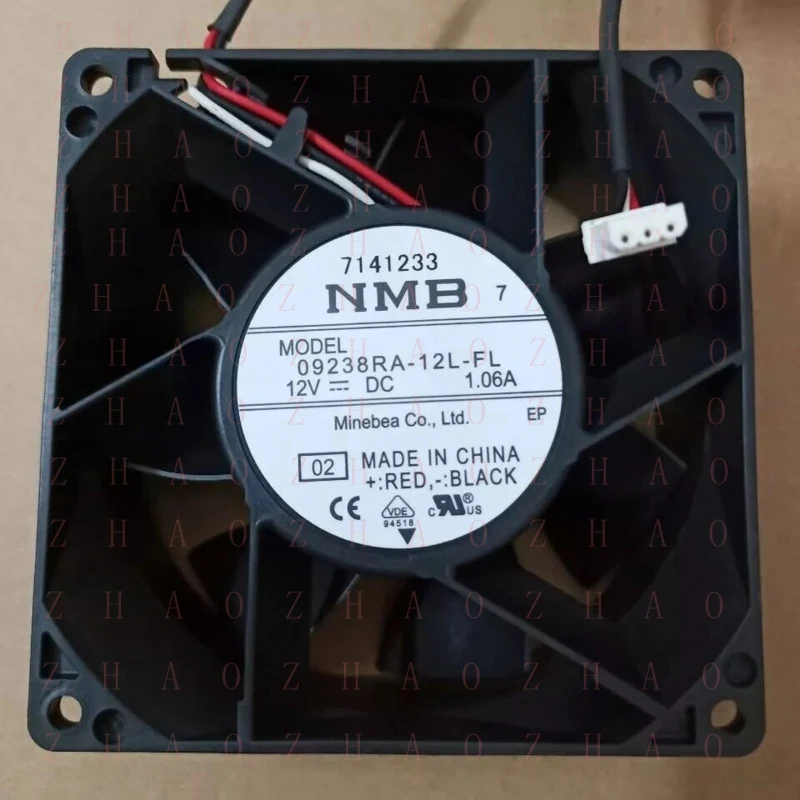 L+ 5PCS For NMB 09238RA-12L-FL high-volume cooling fan 12V 1.06A 9038 9CM 3-wire