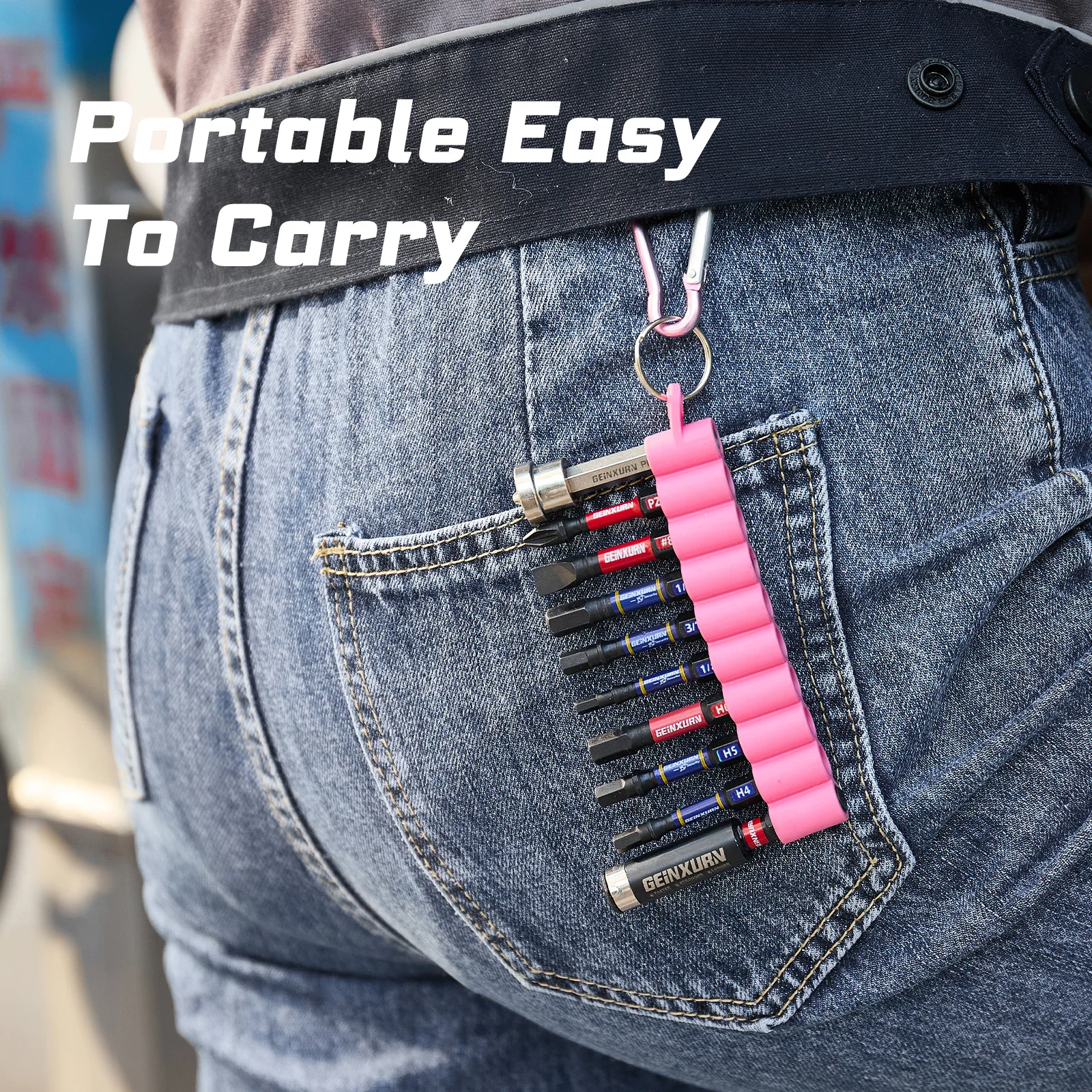 Geinxurn インパクトドライバービットセット、2 インチマルチヘッド磁気 S2 スチールドライバービット PH/SQ/トルクス/六角/PZ ソフトハンギングストリップ付き