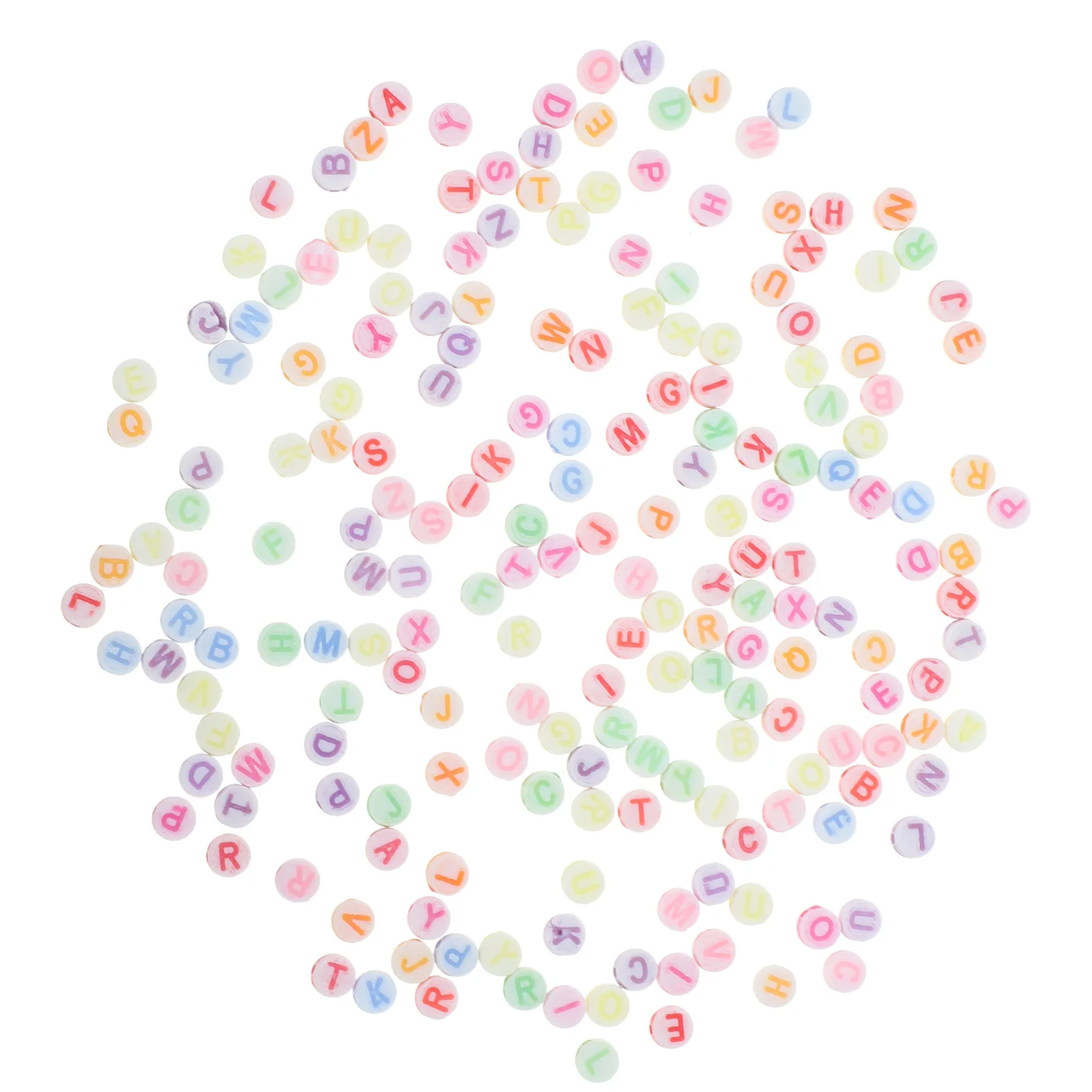 200 Stuks 7mm Kleurrijke Acryl Ronde Letter Kralen Gesneden voor Armbanden Kettingen 7mm Letter Kraal Ronde Spacers