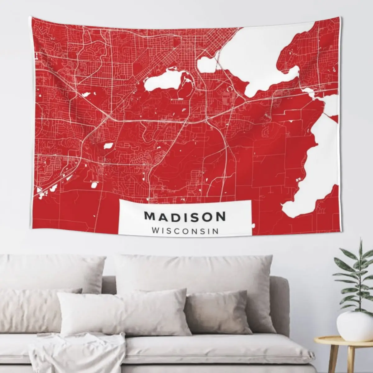 Madison Map Tapestry Home Decorations Aesthetic Cute Decor Tapestry