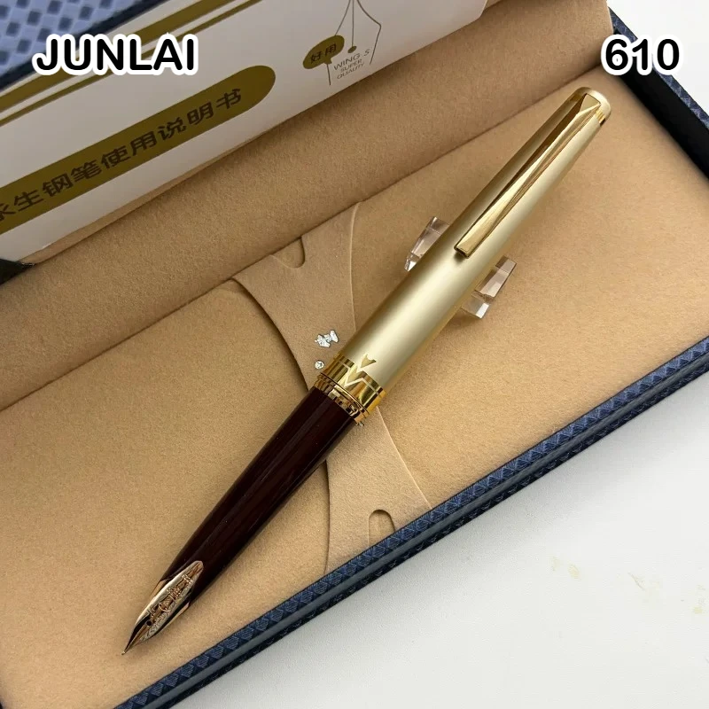 WingSung /Junlai 610 Pocket Red/Black Fountain Pen Nail EF/F/M 12K Gold Pen PK Jinhao 59 Majohn B32 School Supplies Stationery
