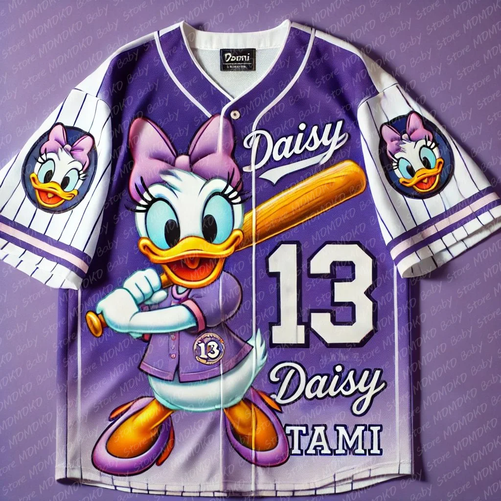 New Disney Days Baseball Lovely Personalized Cartoon Print Baseball Jerseys Outdoor Sports Clothing Casual Men Women Kids Tops