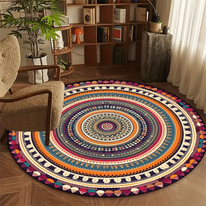 Round Gingerbread Man Rug Christmas Candy Area Carpet Non-Slip Floor Mat Holiday Decor Trending 2026
