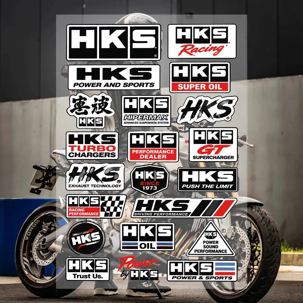 A-hks-s Streetwear Brand Stickers Set Waterproof Vinyl Decals For Laptop Helmet Skateboard Motorcycle Car Phone Case