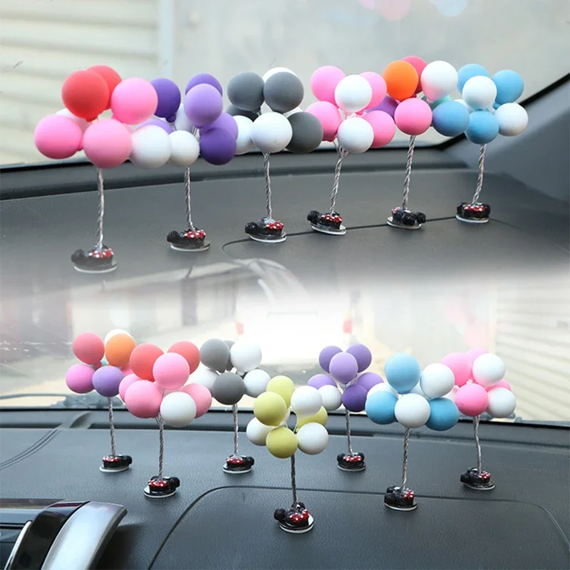 

Colorful Balloons Car Ornaments Cute Mini Cartoon Car Creative Ornaments Decorations Car Accessories For Girls Dashboard