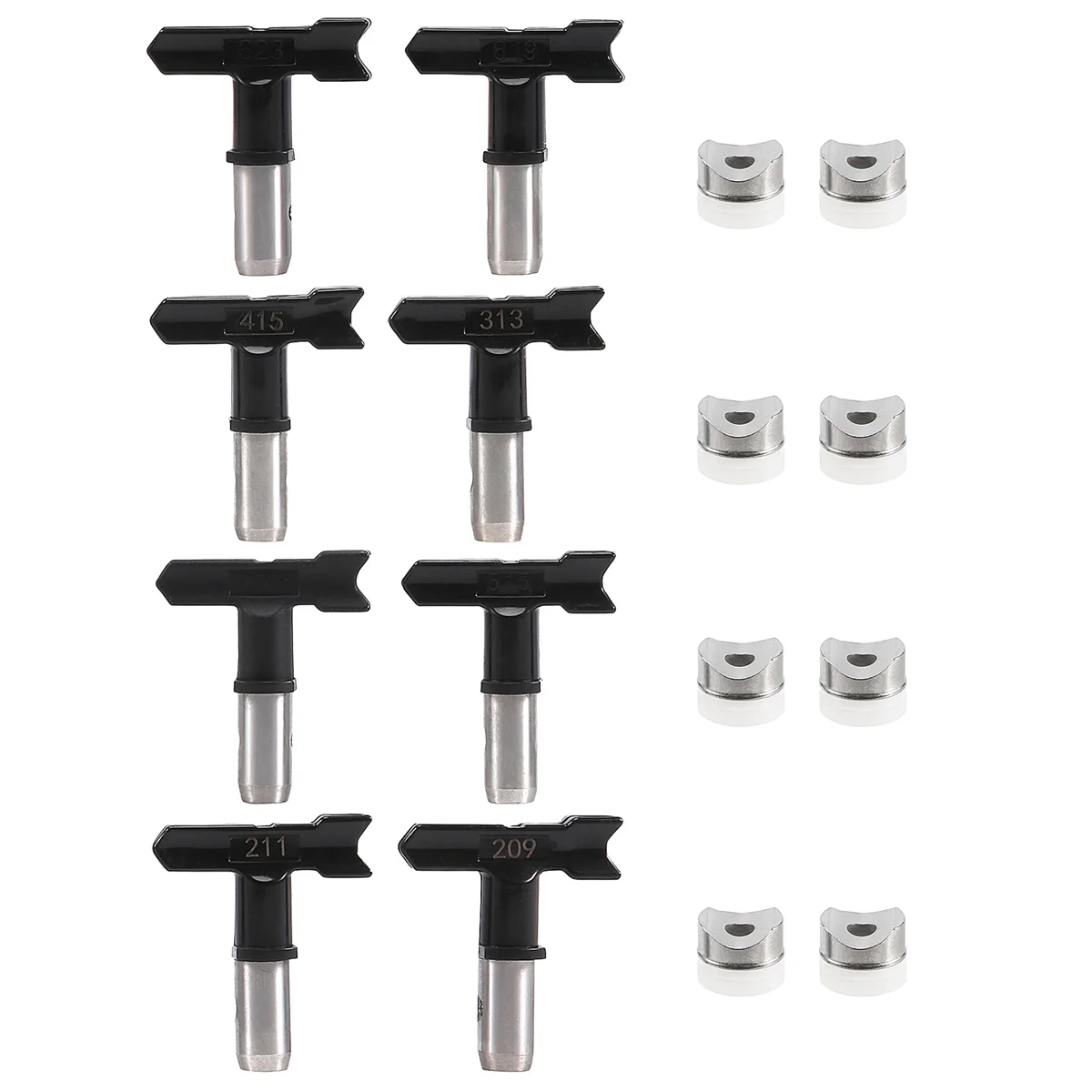 8 قطع الطلاء البخاخ نصائح عكسها رذاذ تلميح الرش رذاذ Nozzles نصائح الرش البخاخ آلة الرش أجزاء