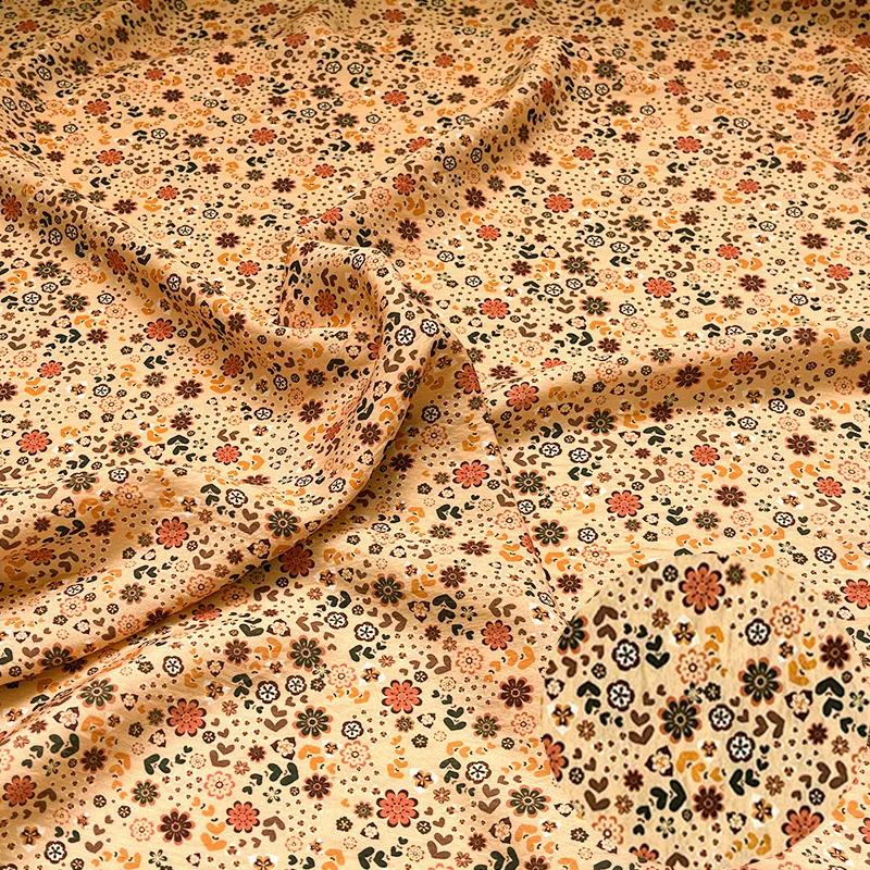 Nuovo tessuto cinese con stampa digitale Piccoli fiori Tessuto di cotone broccato Stile cinese Cheongsam Abito Camicetta Tessuti Hanfu