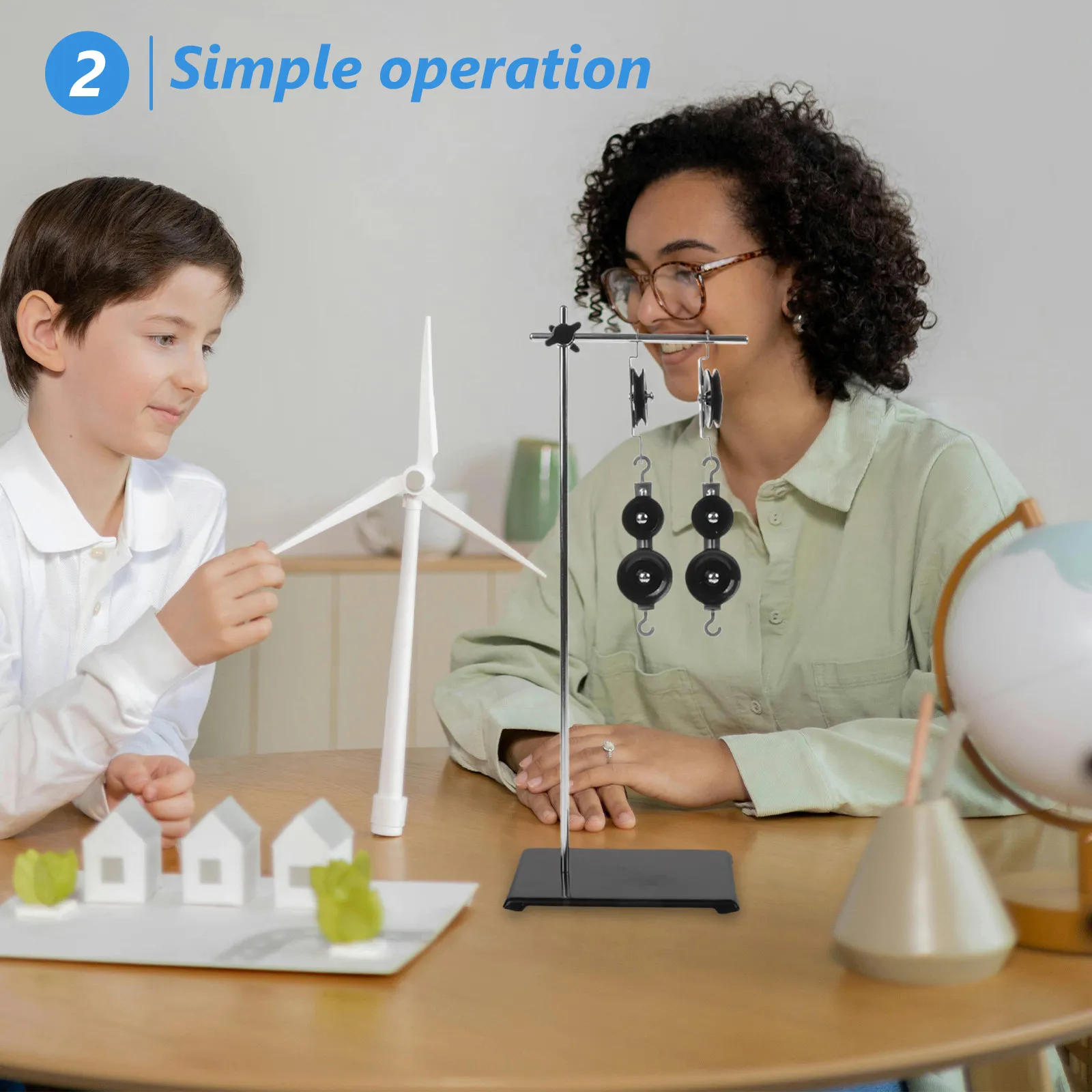 

1Set Pulley Set Physics Teaching Tools Adjustable Height Bracket Hook Weights Experimental Science Learning Kit Mechanics