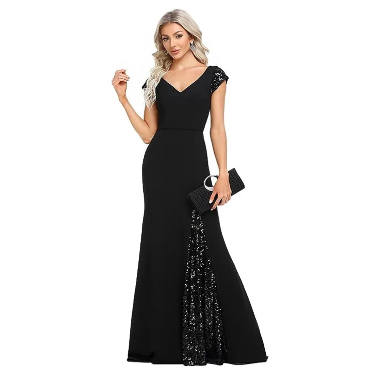 Best Selling Quality  Ladies Dinner Elegant Dresses Women Evening Party Dress Sequin China Trade