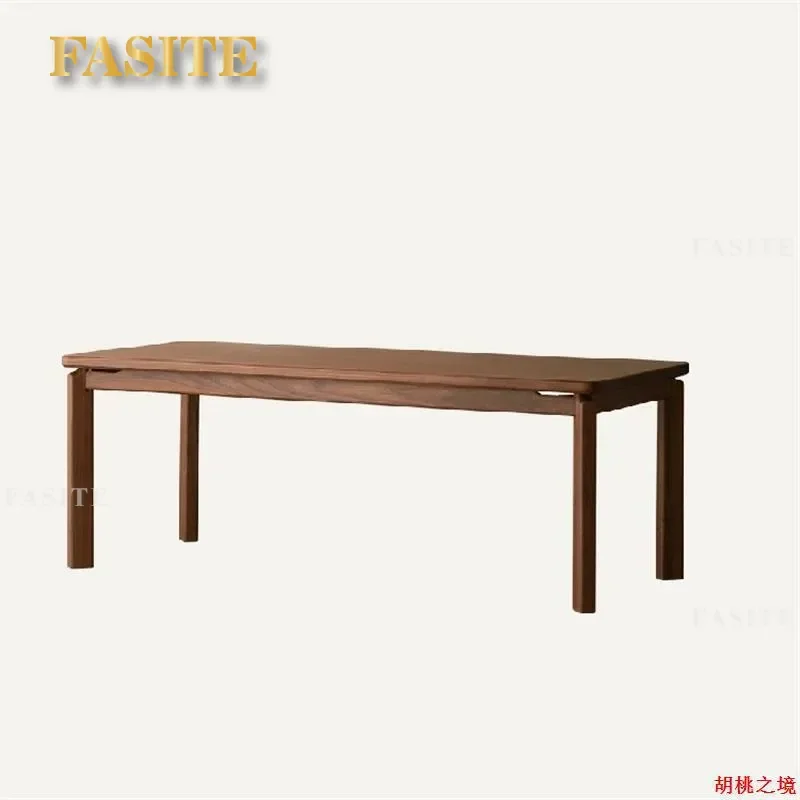 For North American Black Walnut Dining Table Modern Minimalist Solid Wood Desk Study Workbench Log Furniture Living Room