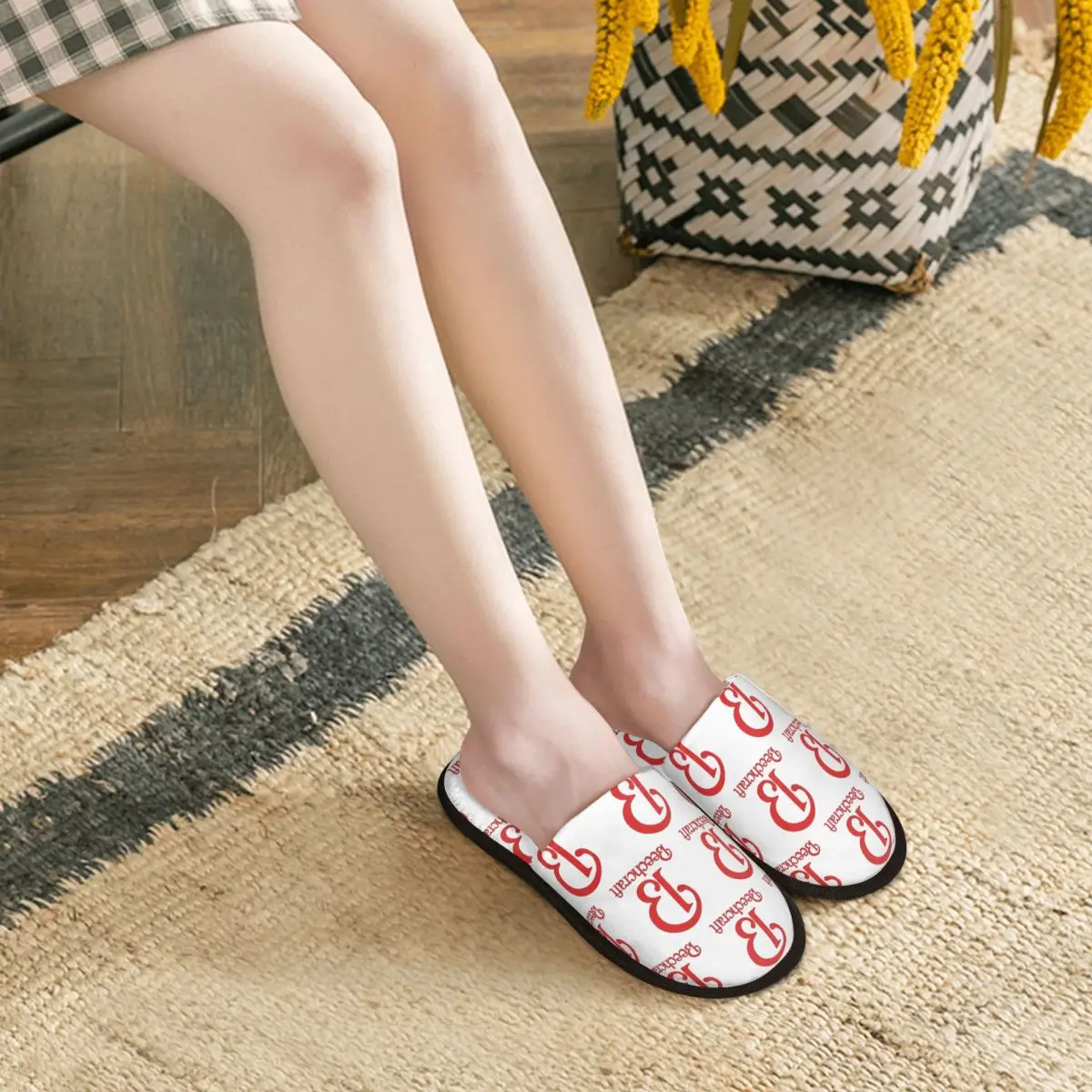 Custom Beechcraft Aircraft Aviation Slippers Memory Foam Warm Soft Women House Slipper Indoor Cozy Shoes