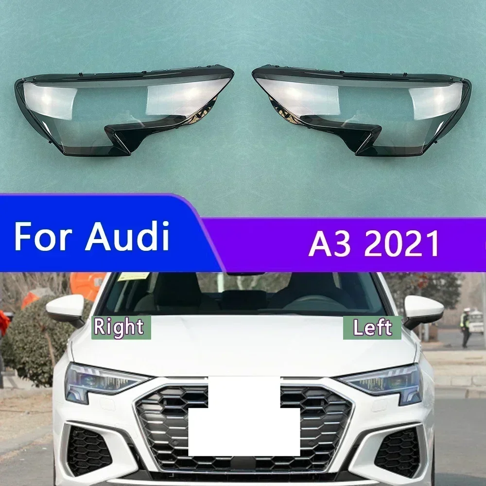 

For Audi A3 2021 Front Headlight Cover Transparent Lamp Shade Headlamp Shell Lens Plexiglass Replace Original Lampshade