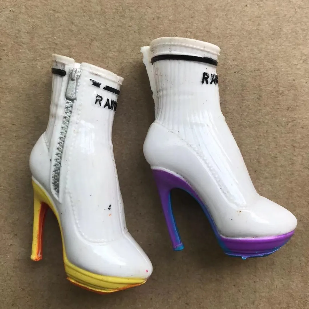 Rainbow Doll Shoes High Heels Sandals Personality Doll Boots 1/6 Doll Decors Original Hands Eyes Balls Accessories