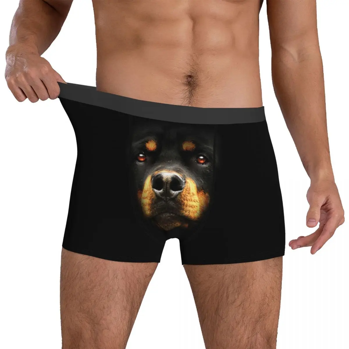 

Rottweiler Face Dog Animals Mens Hoodie Underpants Cotton Panties Funny Men's Underwear Ventilate Shorts