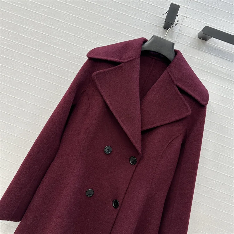 

Women's jacket New autumn 2025 double breasted slim fit long sleeved top wool blend Women's coat y2k women's trench coat