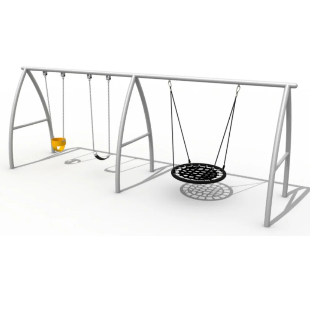 

Galvanized Steel Outdoor Swing Set Children Playground Outdoor Kids Adult Swing for Amusement Park