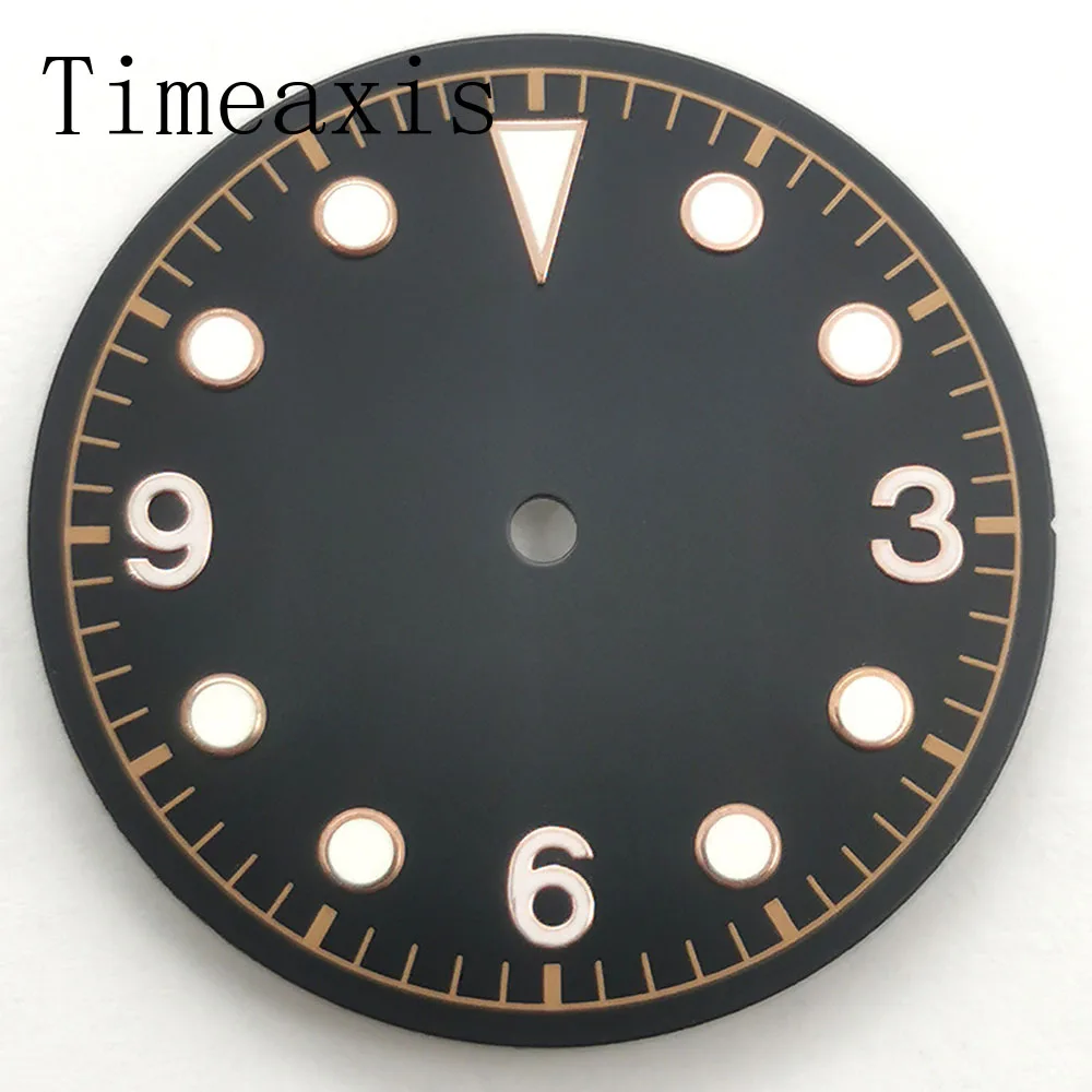 Timeaxis 30.5mm Dial Luminous Fit NH35 NH36 Miyota8205/8215/821A ETA2836/2824 Mingzhu2813/3804 Movement Black Brown