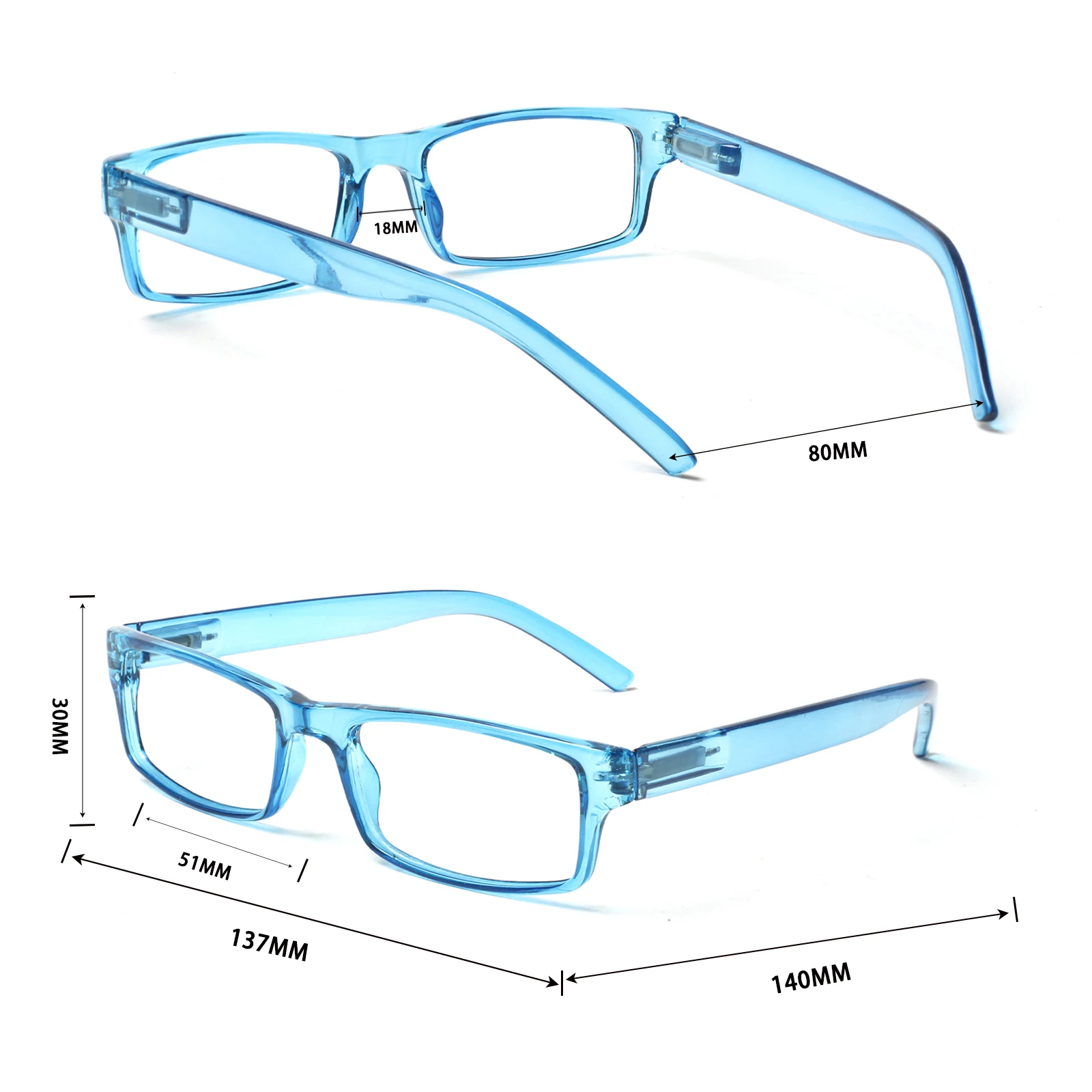 Women's Anti-Blue Light Reading Glasses Classic Rectangle Design Computer Glasses