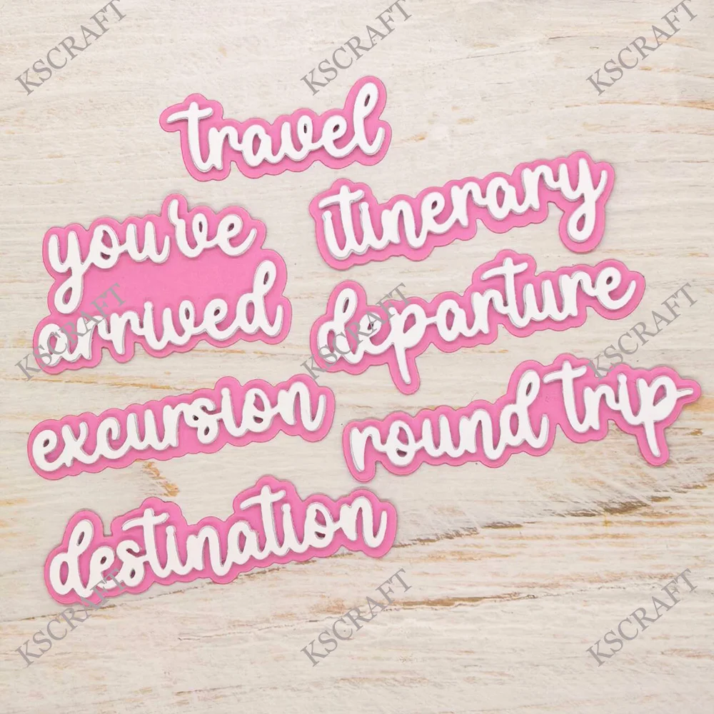 KSCRAFT Travel Words Cutting Dies Stencils for DIY Scrapbooking Decorative Embossing DIY Paper Cards