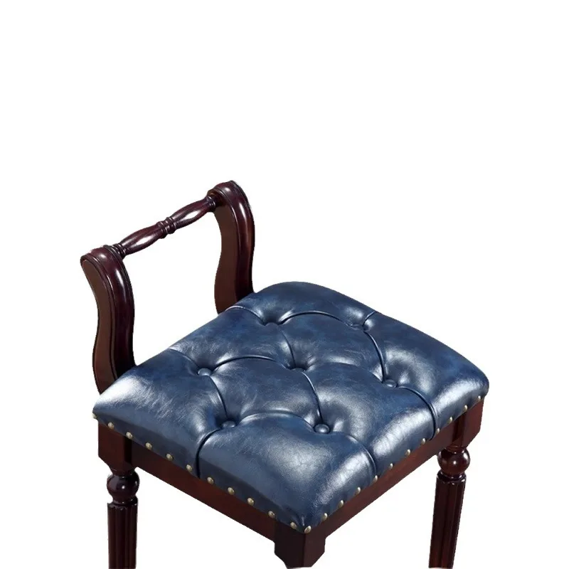American dressing European solid wood makeup stool dresser chair fabric soft bag simple square stool princess comfortable