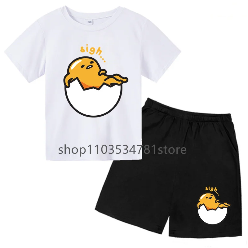 Summer Fashion T-shirt Cute Stitch Children's Two-piece T-shirt set Round Neck Casual Short Sleeve boy Short sleeve shorts