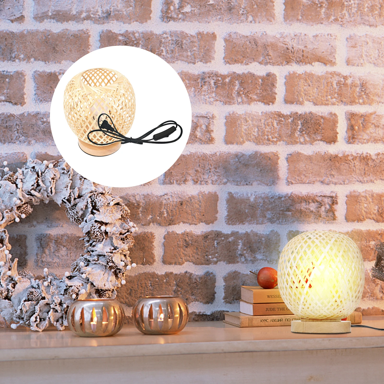 

Bamboo Woven Desk Lamp Japanese Style Bedside Light Decor Rustic Rattan Table Lighting Supply Eco Friendly Safe