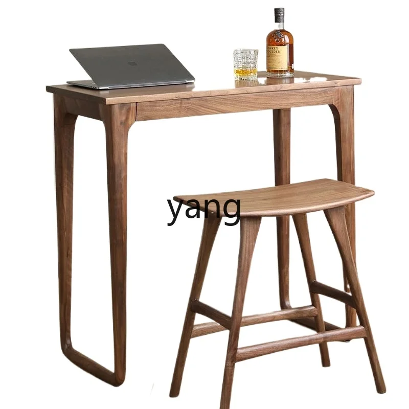 Lcx black walnut bar, simple two-person small dining table, household living room small desk