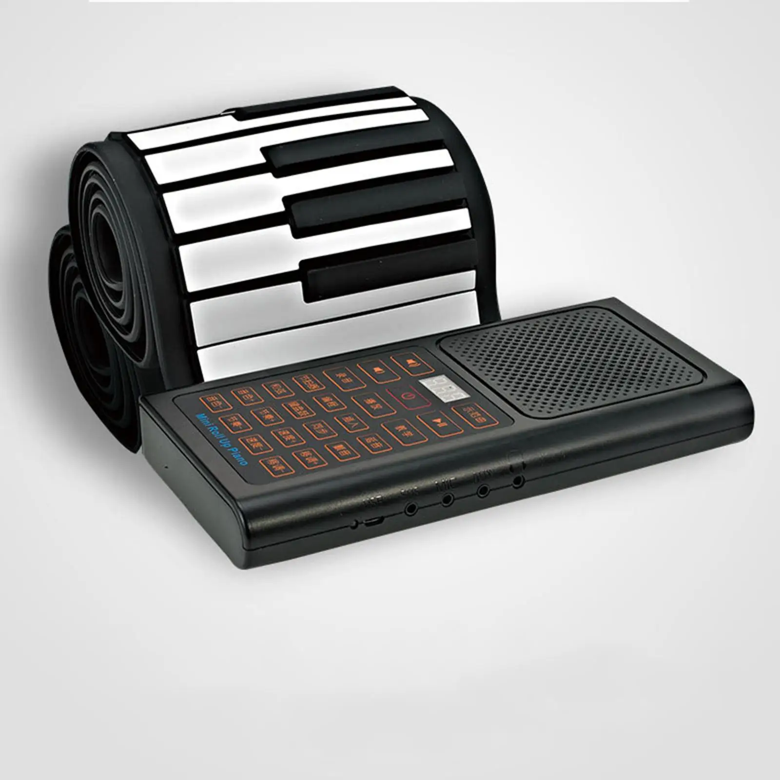Flexible 88 Keys Roll Up Piano Portable Silicone Electric Keyboard LED Screen Rhythm Control for Travel Lessons and Home