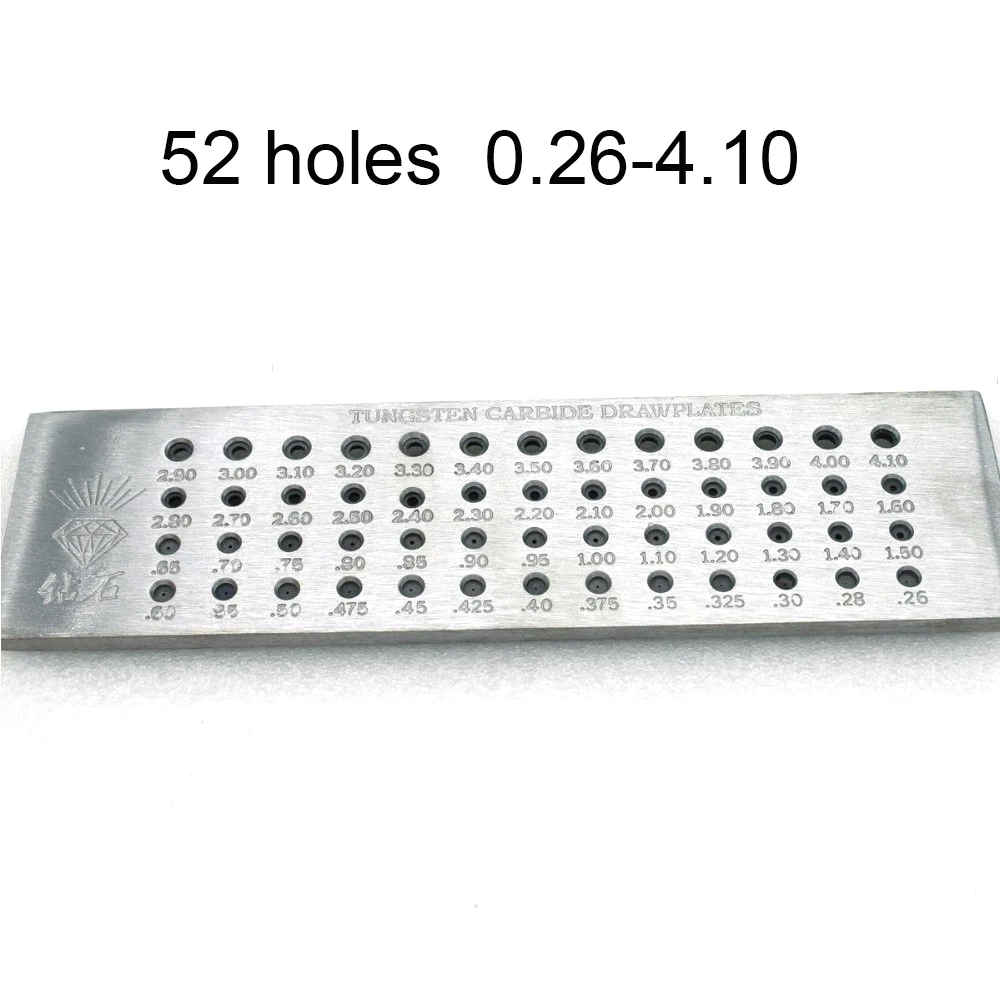 

52 Holes Round Shape Jewelry Tool Tungsten Carbide Wire Drawplate 0.26 -4.10mm for Jewelry Making Tool