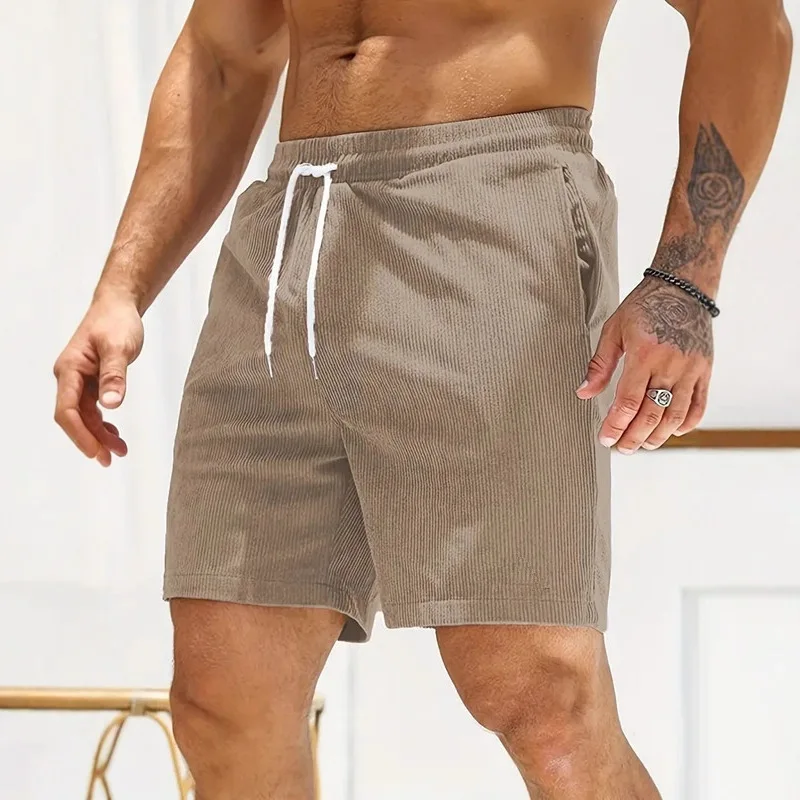 

Мужские вельветовые повседневные шорты, летние мужские дышащие шорты для бега, фитнеса, спортивные шорты, мужские пляжные спортивные штаны