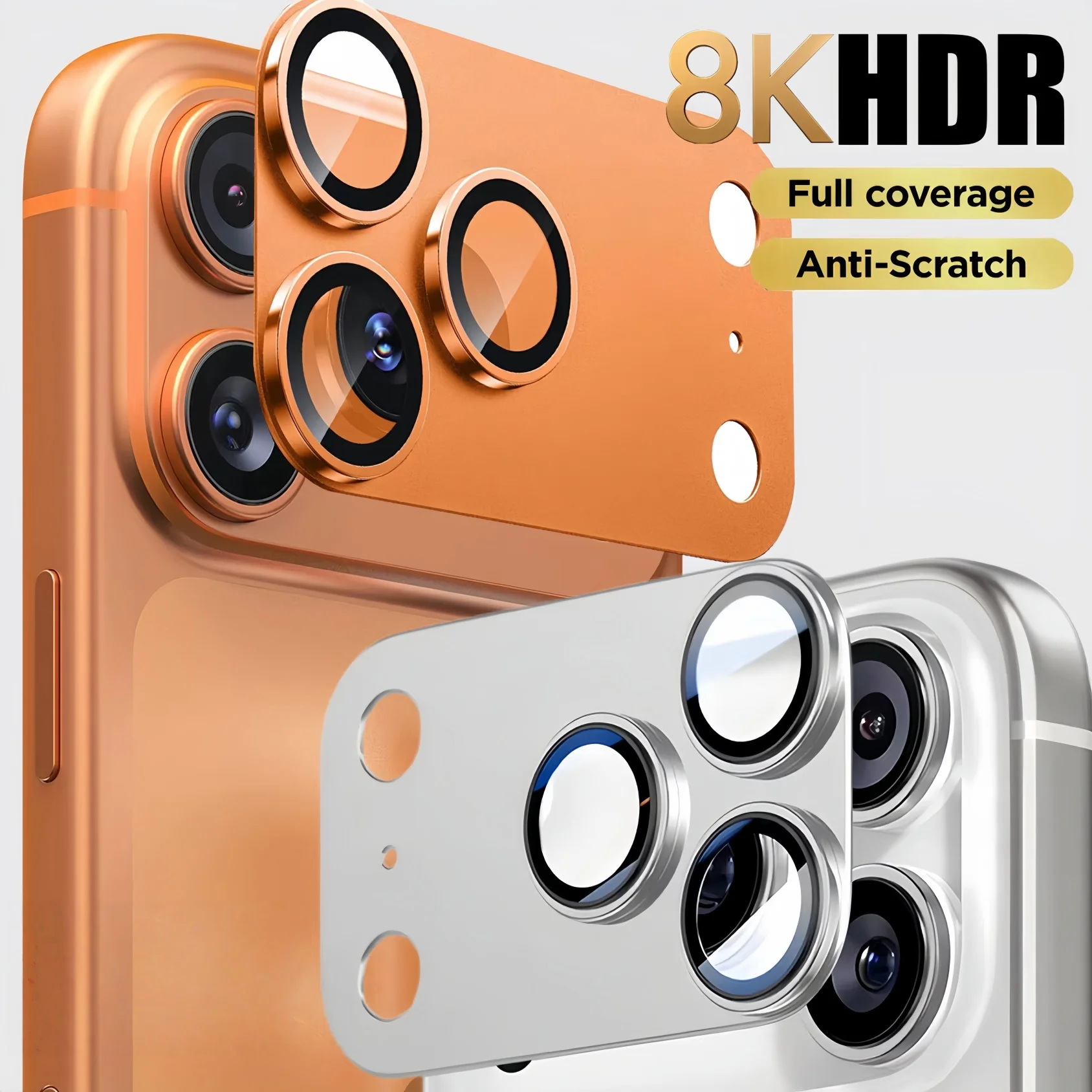 Protetor de Câmera de Vidro Temperado Metálico para iPhone 17 Pro Max / 17Pro, Acessórios de Proteção de Lente de Celular
