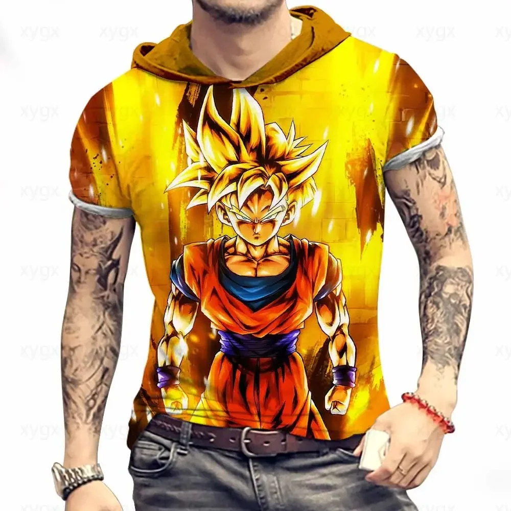 Men's Hooded T-Shirt Vegeta Tops Dragon Ball Z High Quality T-shirts Oversized 3XL Short Sleeve Goku Man 2022 Essentials Hip Hop