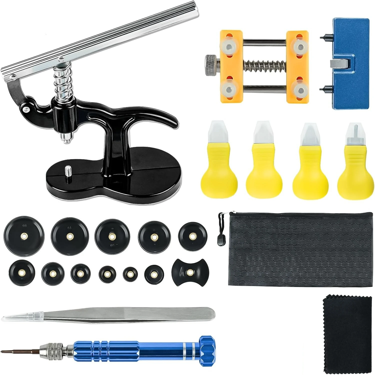6 in 1 Watch Repair Kit Press Battery Replacement Tool with Watch Back Remover including Watch Opener Adjustable Case Opener