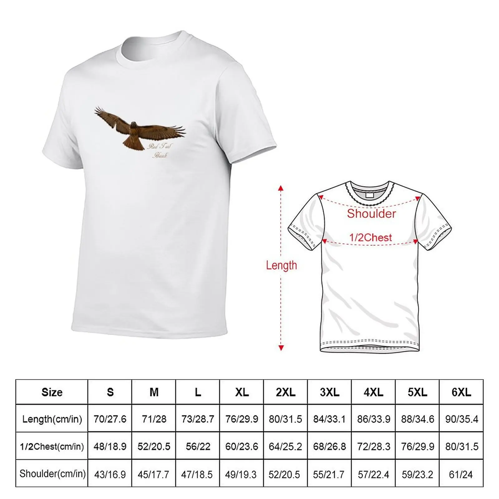 Red Tail Hawk T-Shirt man t shirt graphic t shirt man casual T-Shirt