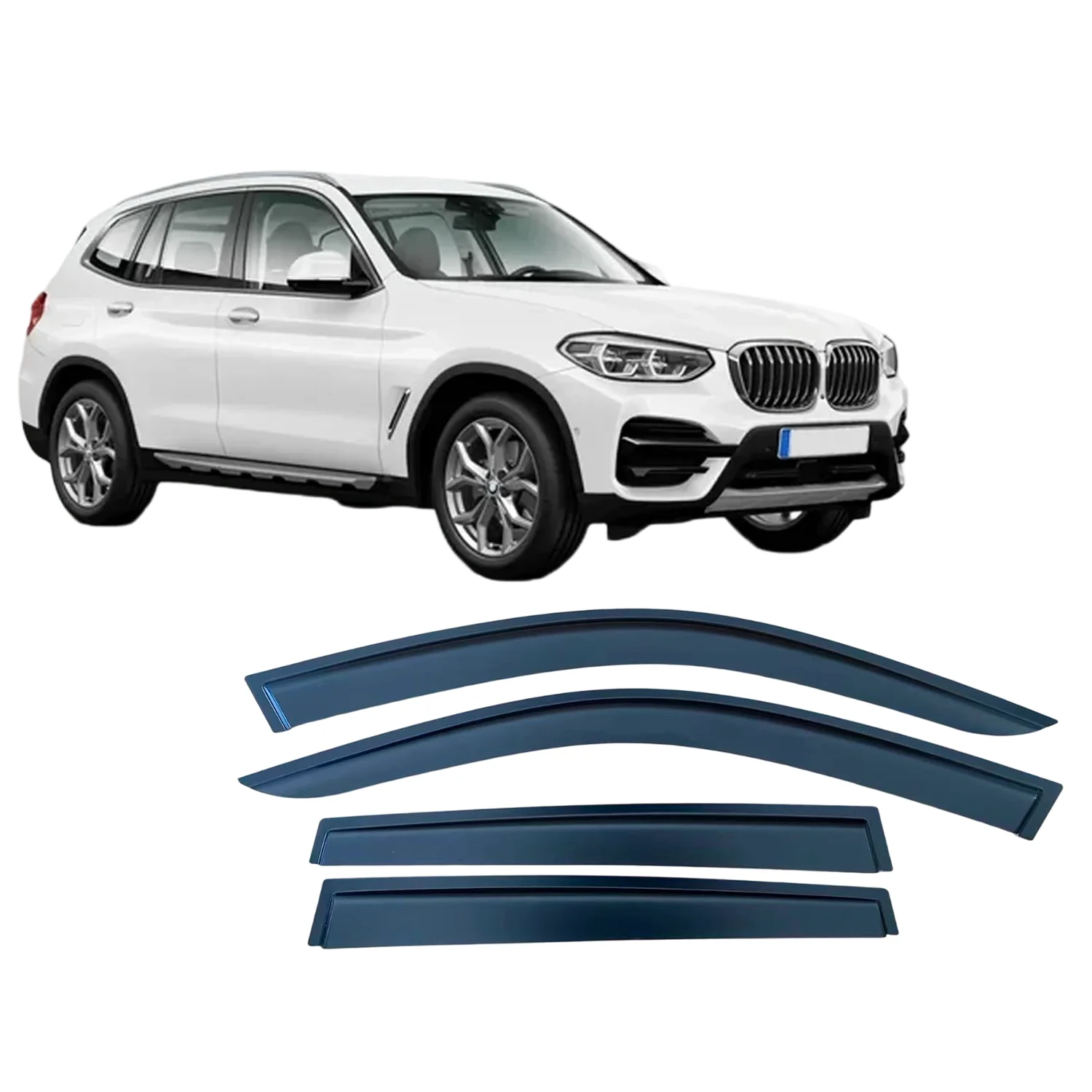 

Для BMW X3 G01 2018-2024 автомобильный козырек на боковое окно, козырек для двери, ветрозащитный козырек от дождя, аксессуары для наружного крепления