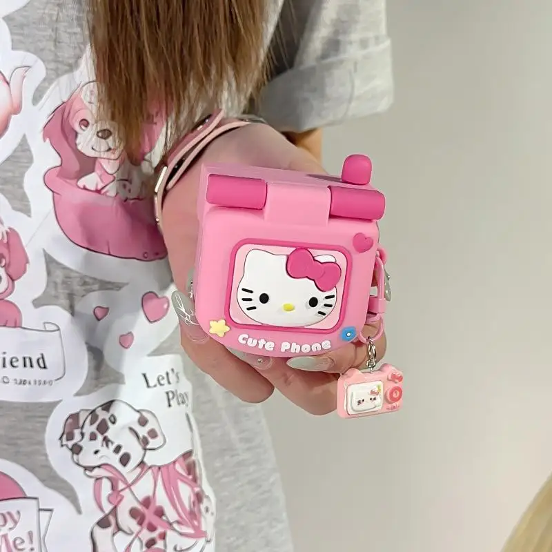 

Чехол для наушников с рисунком аниме Sanrio Hello Kitty Iphone Bluetooth Креативный Новый чехол для наушников Airpods силиконовый защитный чехол