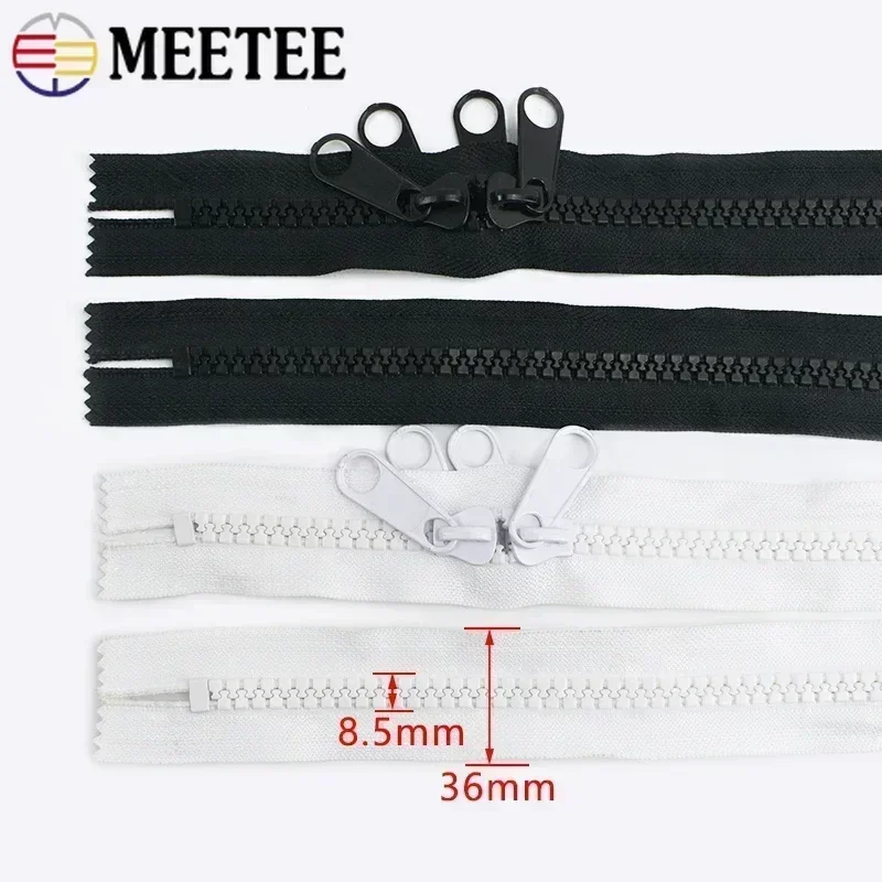 1-6 م م ميتي 10 #   سحاب من الراتنج مع مزلقات مزدوجة لخياطة الخيام الخارجية بسحاب قفل مجموعات إصلاح الملحقات DIY