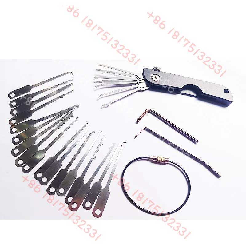 رئيس قابل للتبديل 24 قطعة الفولاذ قفل اختيار سكين الجيب اختيار EDC المحمولة جاك سكين جيب ضوء سهلة حمل أدوات الأقفال #2