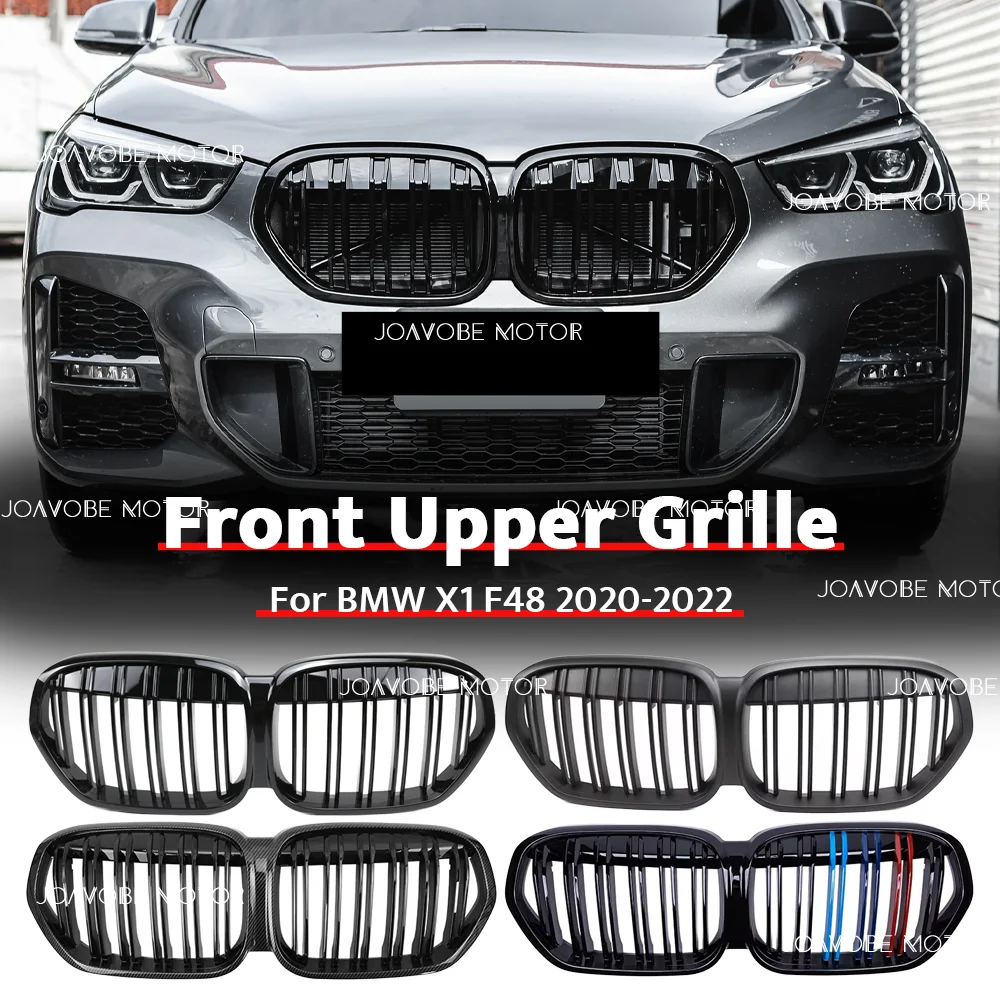 

Глянцевая черная решетка радиатора с двойной линией в стиле M-Color из карбона для BMW X1 F48 F49 2020-2022