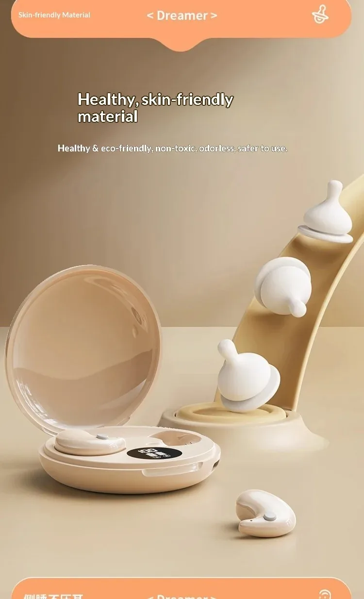 Ultra Thin Wireless Sleep Earbuds Zero Pressure Design for Side Sleepers All-Day Wearing Comfort Extended Playtime Battery