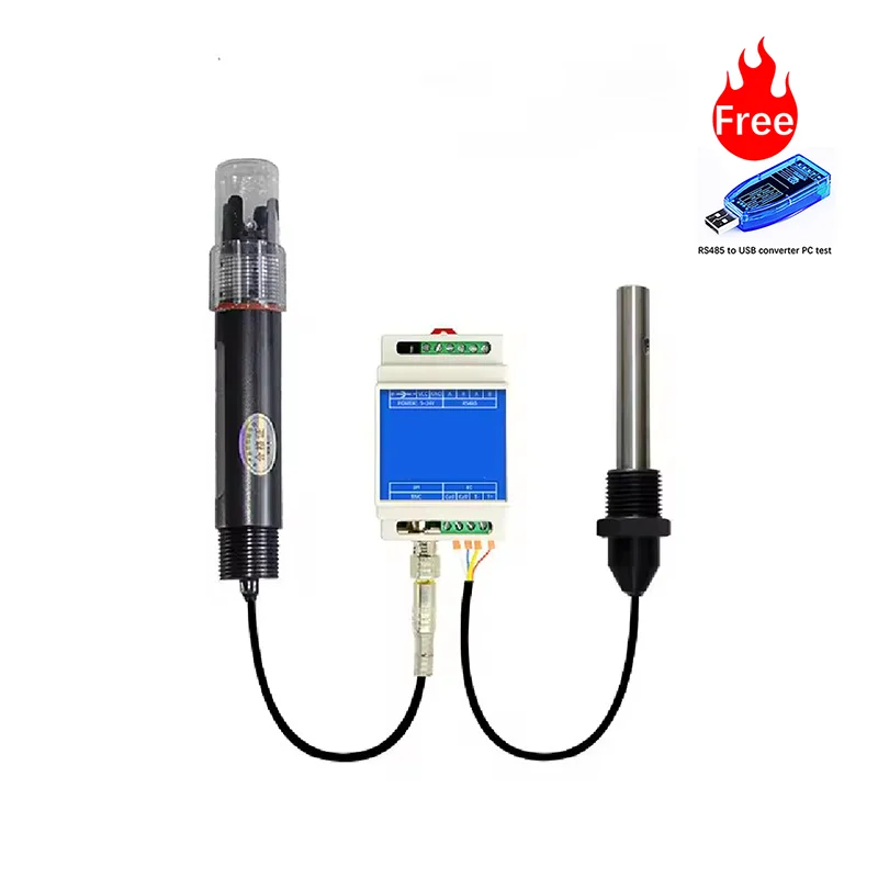 CE RS485 MULTI PARAMETER WATER EC PH PROBE 3 IN 1  SENSOR  WATER QUALITY ANALYSIS ELECTRODE FOR WATER TREATMENT