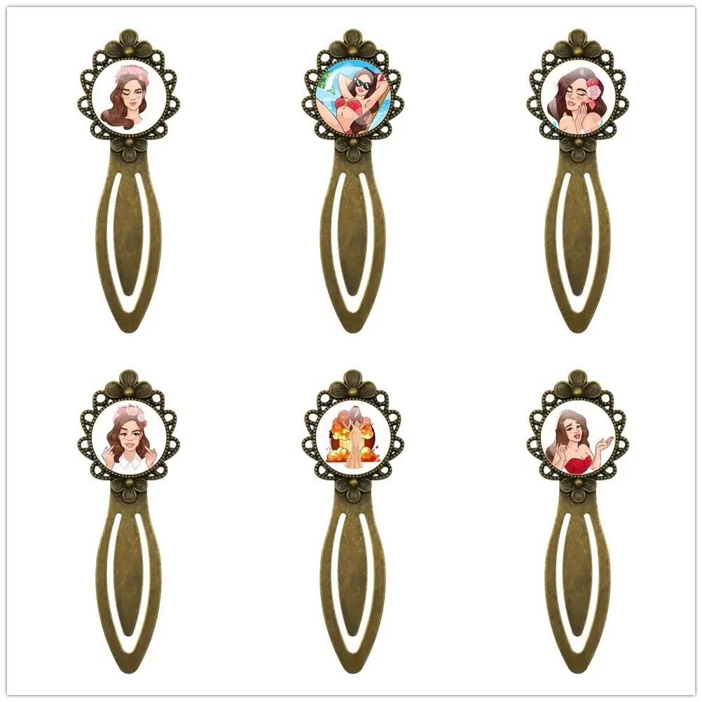 20mm Bookmarks Handmade Making Lana Del Rey Glass Cabochon Charm Bookmarks Fashion Star Jewelry For Friends Gifts