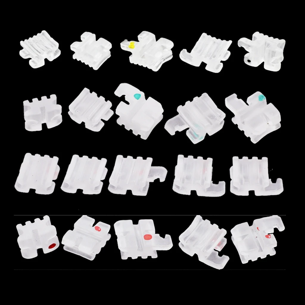 200 Stücke/10 Pack Dental Kieferorthopädische Keramik Klammern Hosenträger MINI Roth/MBT/Edgewise 022 3/345 Haken Orthod Hosenträger Zahnmedizin Werkzeuge – Detail 5