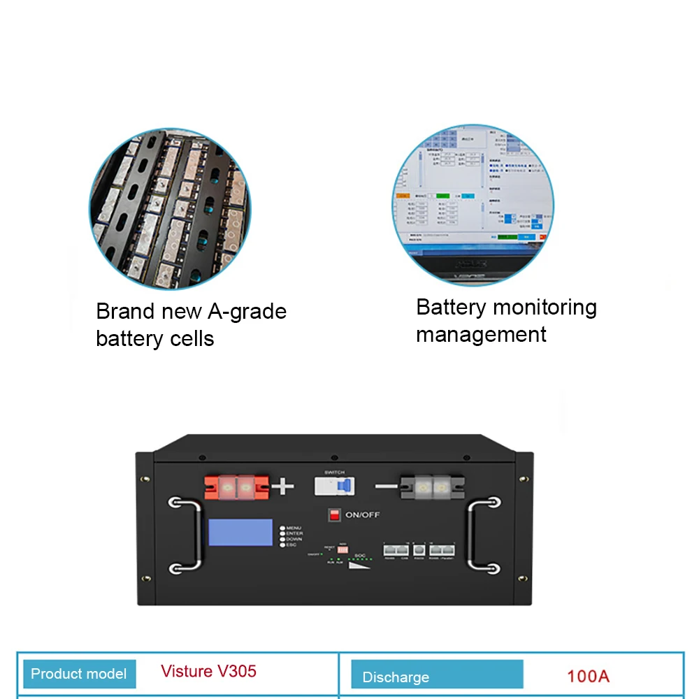 48V LiFePO4 100Ah 200Ah 300Ah 600Ah 900Ah 51.2V 5KWh 10KWh Battery Pack Built-in Smart BMS Lithium Home Power System Tax Free