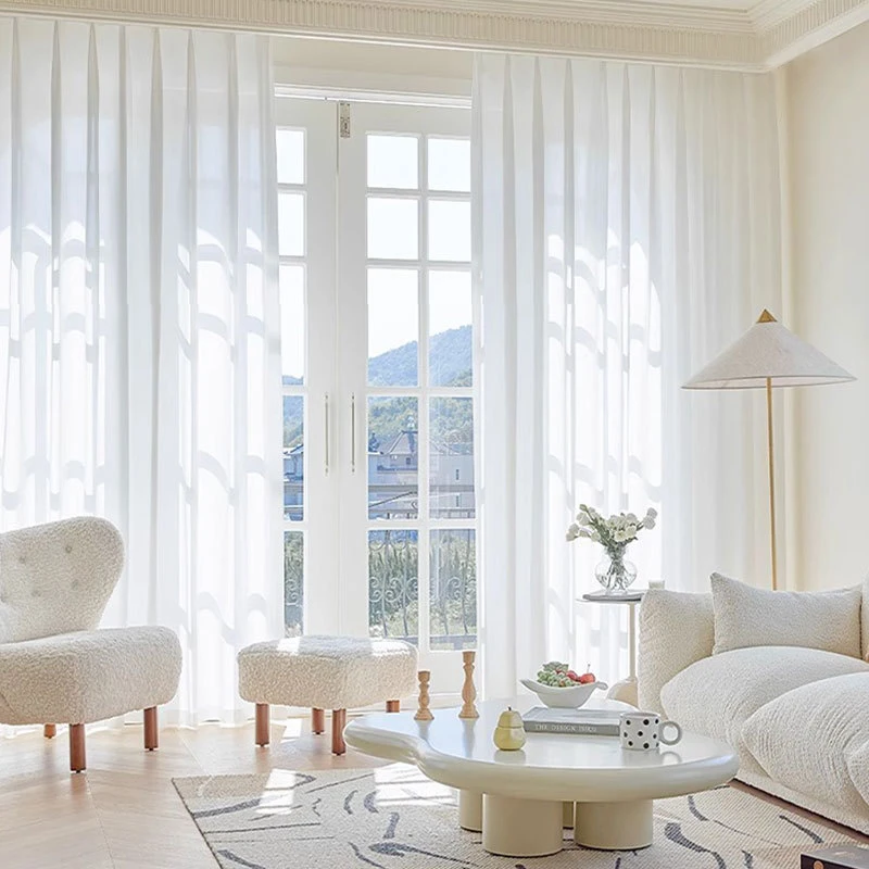 1PC Modern Plain White Sheer Curtain High Quality Soft Voile Drape for Living Room Bedroom Ready Made Balcony #E