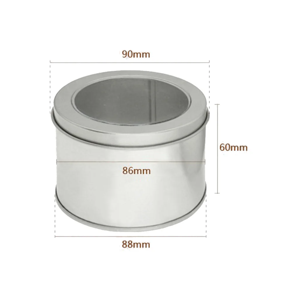 

4Pcs Windowed Tea Canister Food Storage Jar Silver Sealed Container for Coffee Cake Snack Storage Sealed Cans Snacks Container