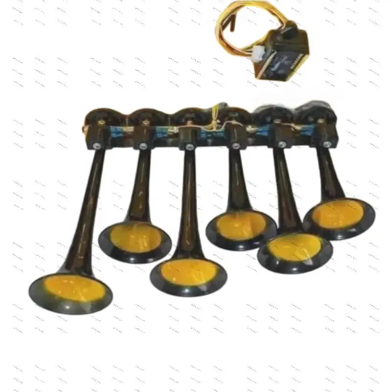 Electronic controlled metal tube music horn for trucks. Music horn with buttons. Six tubes, 36 notes.