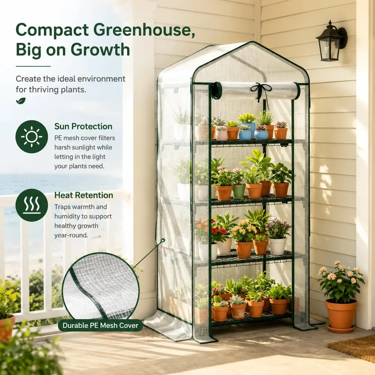 Portable Mini Greenhouse, Outdoor Patio Small Greenhouse, Waterproof UV Protected Garden Green House for Plants