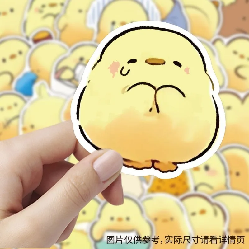 60PCS Cartoon Personality Yellow Chick Creative Graffiti Decorative Sticker