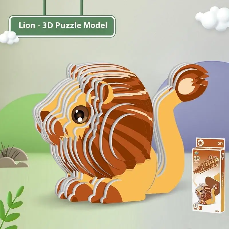 1 Set Kids Educational Montessori Toys Funny DIY Manual Assembly Three-dimensional Model Animal 3D Paper Puzzle Toy For Boy Girl